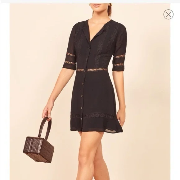 Reformation | Dresses | Reformation Sonnet Crepe And Lace Mini Dress |  Poshmark